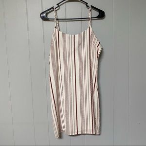 Lulu’s Wine and White Striped Mini Dress